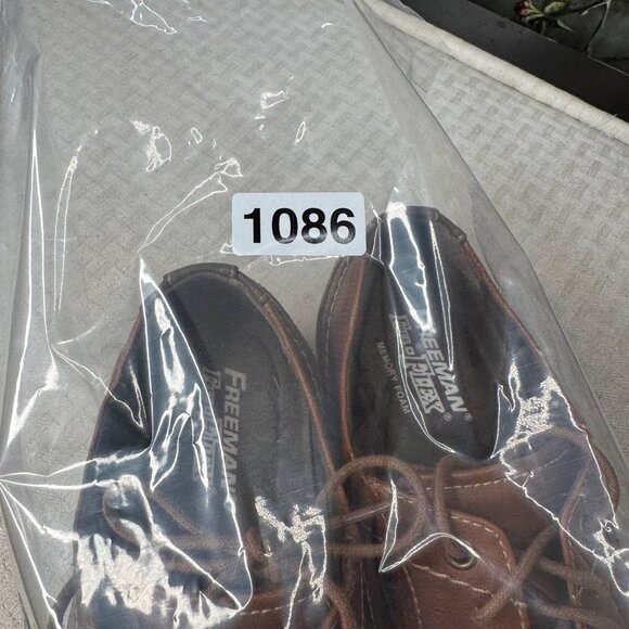 Freeman Free-Flex Mitchell Mens Size 10.5W Brown Faux Leather Oxford Dress Shoes main image 6